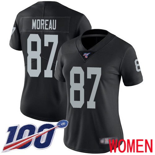 Oakland Raiders Limited Black Women Foster Moreau Home Jersey NFL Football 87 100th Season Vapor Jersey